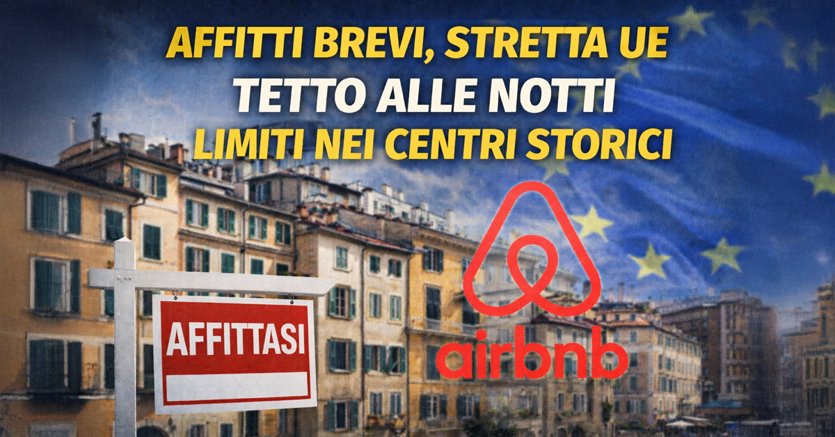 Affitti brevi, arriva la stretta UE: tetto alle notti vendibili e nuovi limiti nei centri storici