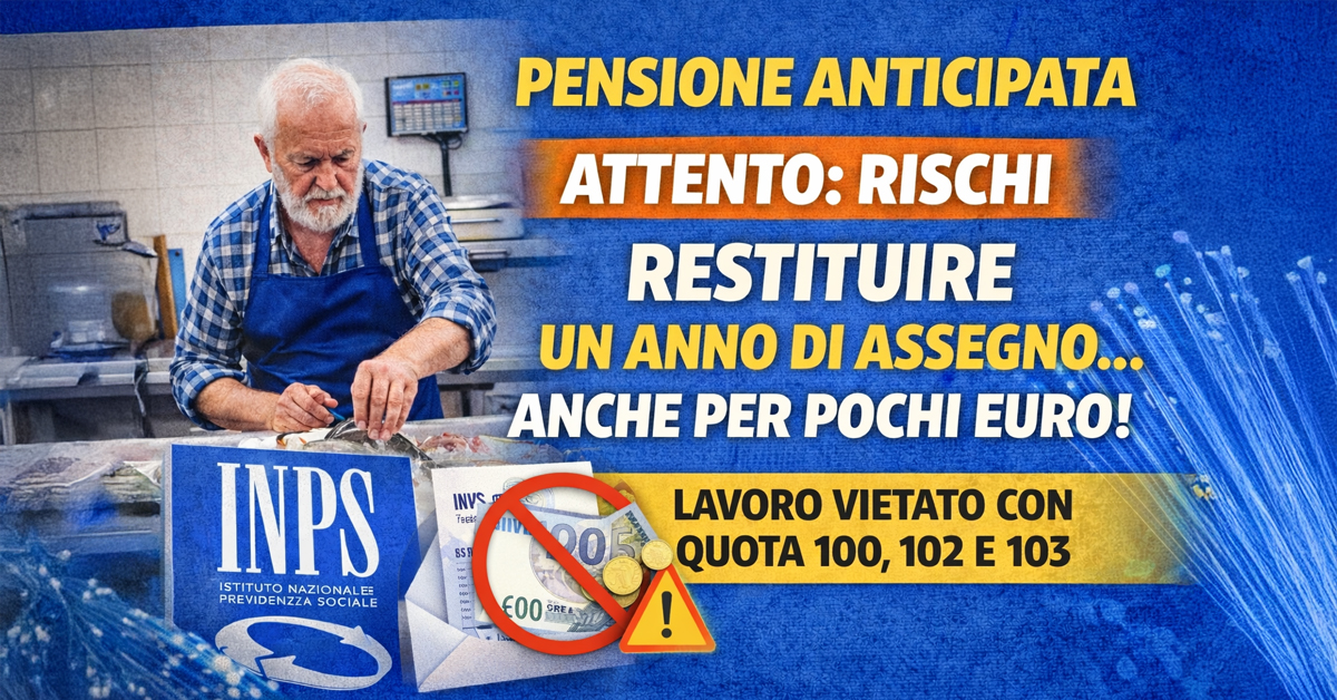 Pensione anticipata, attenzione: puoi dover restituire un anno di assegno anche per pochi euro guadagnati