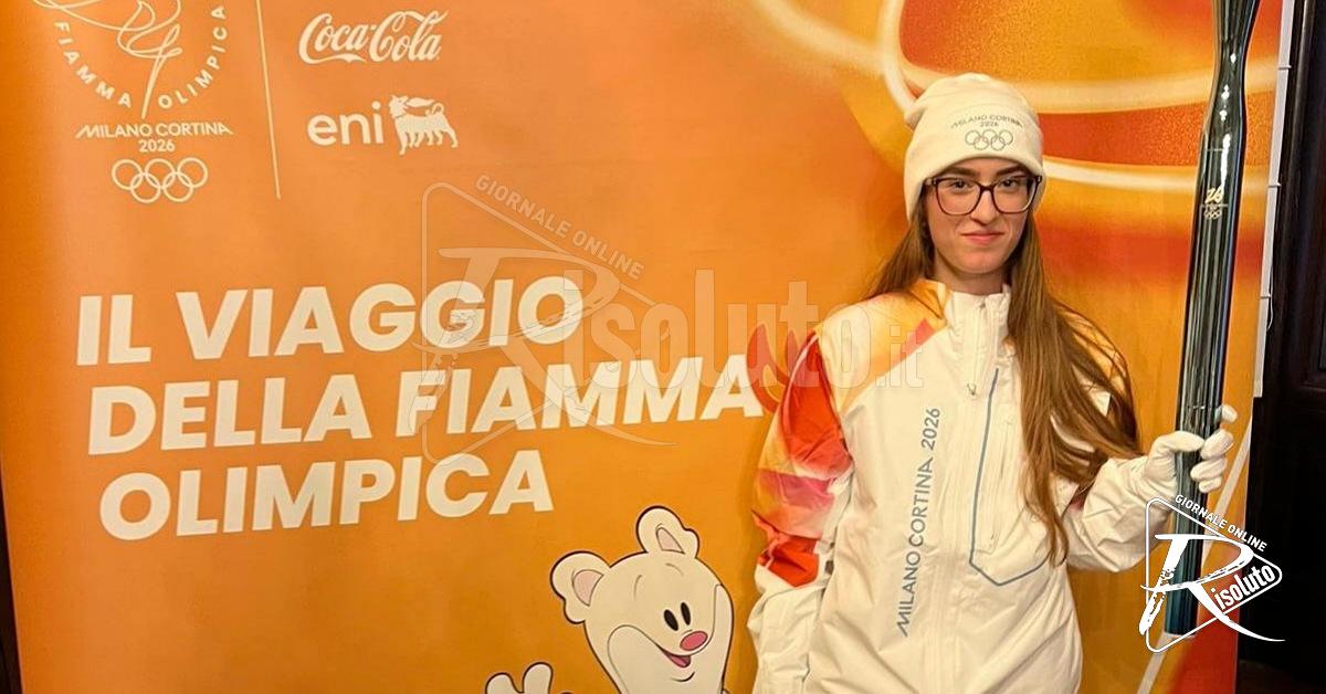 Alessia Friscia, tedoforo di Sciacca a Pavia
