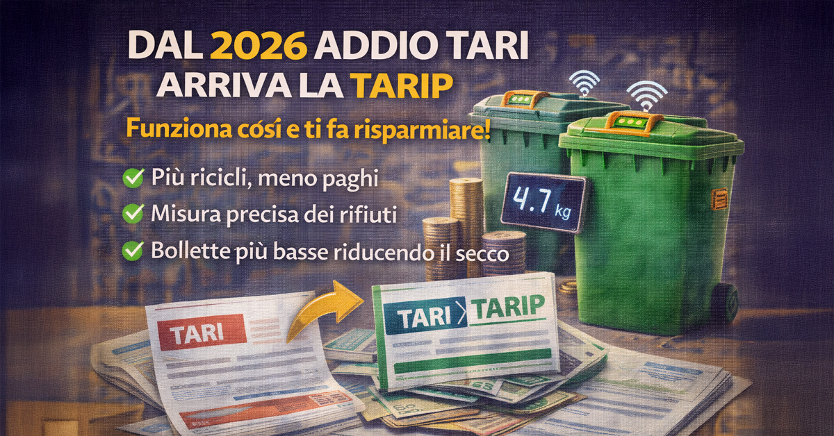 Addio TARI nel 2026: arriva la TARIP, come funziona la tariffa puntuale e cosa fare per pagare meno