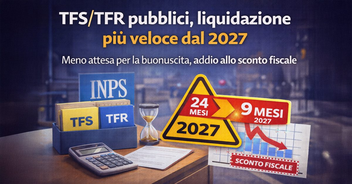 Dipendenti pubblici, TFS e TFR più veloci dal 2027: cosa cambia con la nuova Manovra e chi ne beneficia davvero