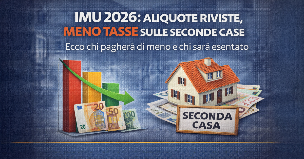 IMU 2026, nuove aliquote in vigore: meno tasse sulle seconde case e possibili esenzioni