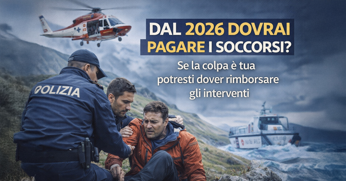 Soccorso in montagna o al mare, dal 2026 potresti dover pagare i costi se la colpa è tua: cosa prevede la nuova proposta