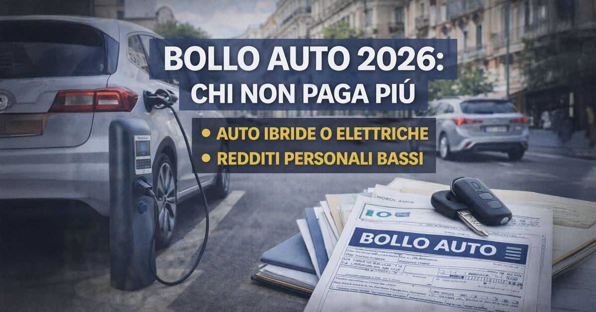 Bollo auto 2026, esenzione per ibride ed elettriche e stop al pagamento per chi ha redditi bassi: tutte le novità