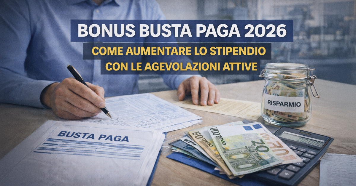 Bonus busta paga 2026: come aumentare lo stipendio netto con le agevolazioni attive