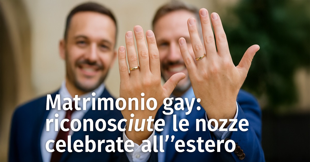 Matrimonio gay, gli Stati devono riconoscere le nozze celebrate all’estero: la nuova sentenza della Corte di Giustizia UE