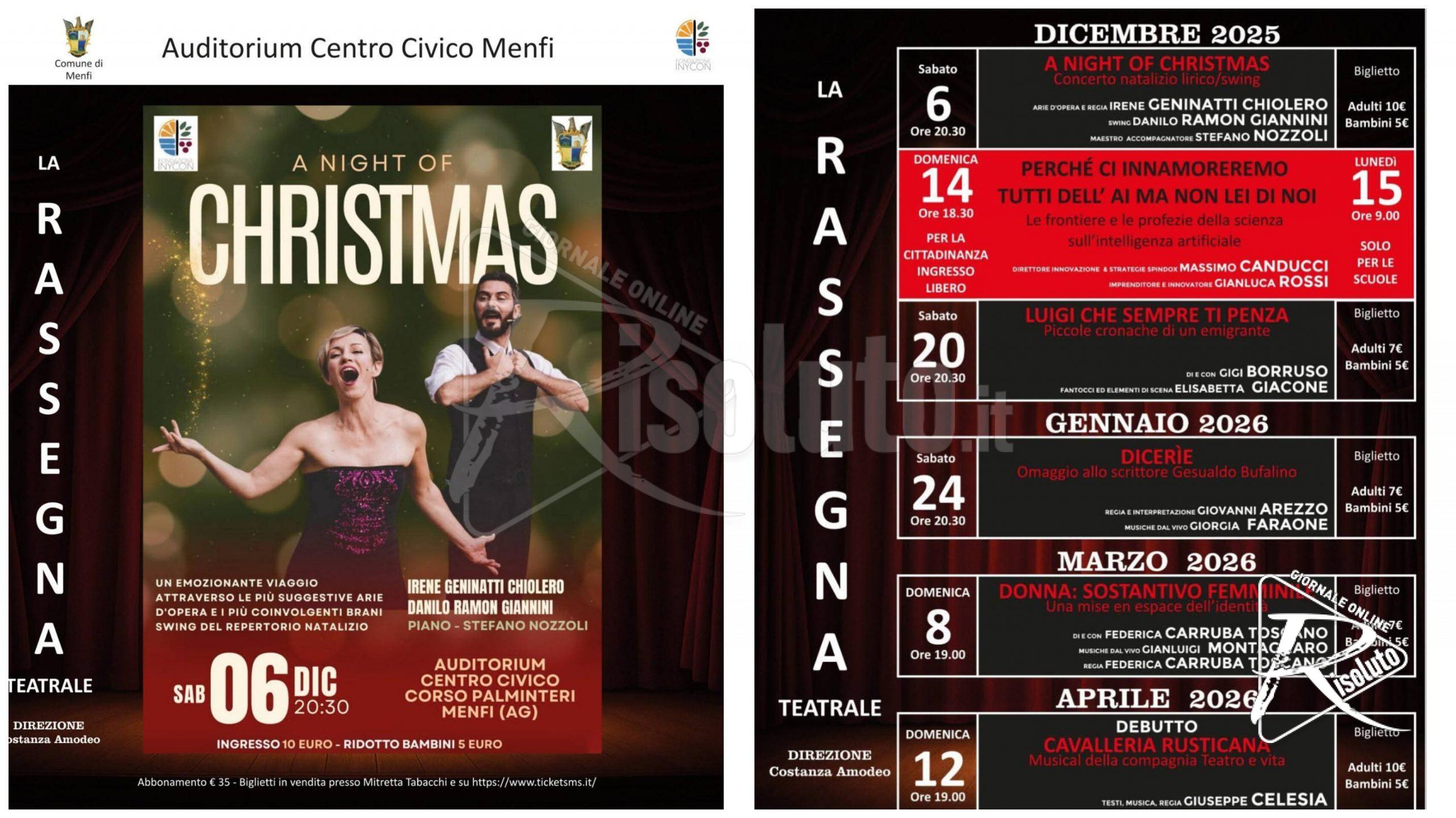 Rassegna teatrale a Menfi: debutta “A Night of Christmas”