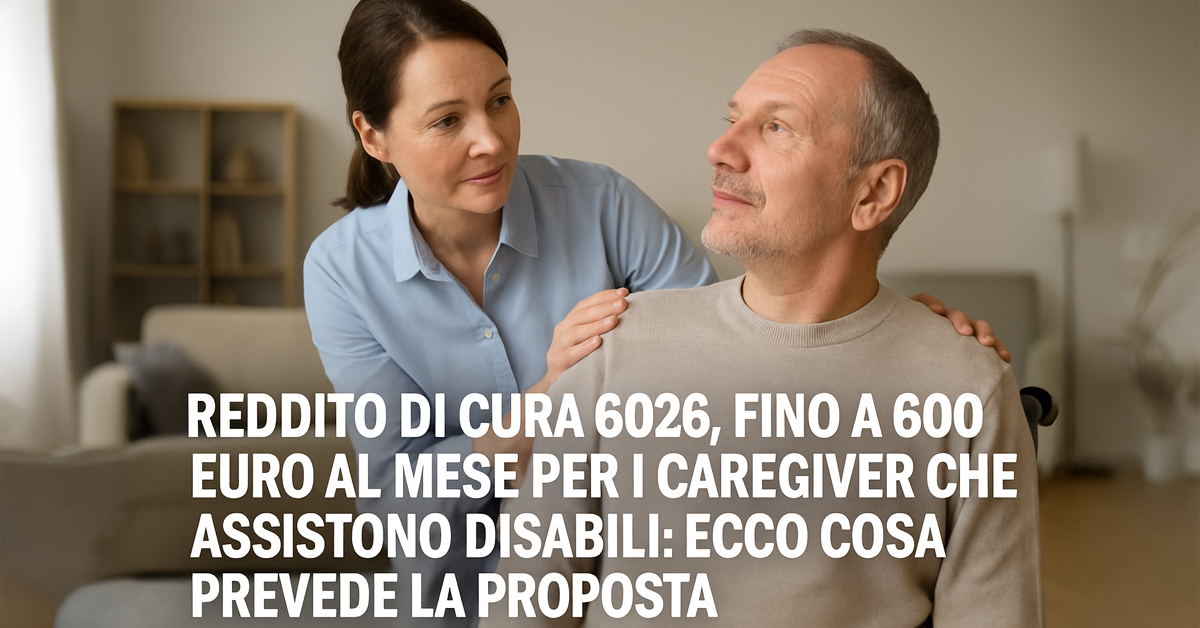 Reddito di cura 2026, fino a 600 euro al mese per i caregiver familiari: ecco cosa prevede la proposta e chi potrà ottenerlo