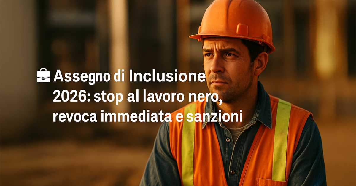 Assegno di Inclusione 2026, chi lavora in nero rischia grosso: revoca immediata e obbligo di restituzione delle somme