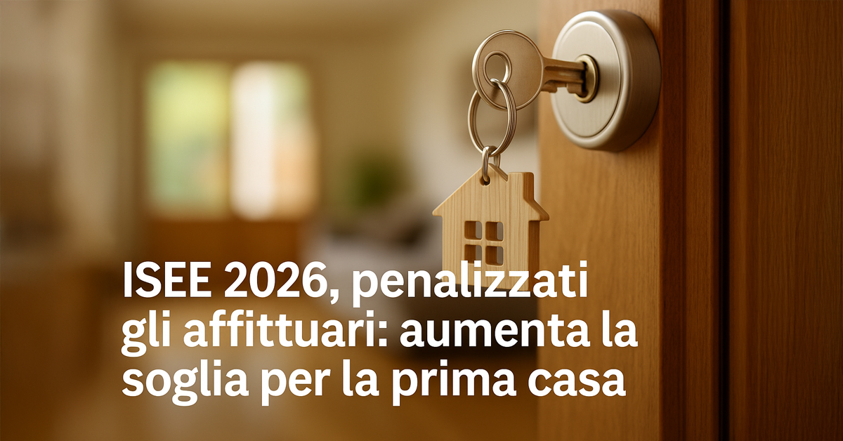 ISEE 2026, penalizzati gli affittuari: aumenta la soglia di esenzione solo per la prima casa