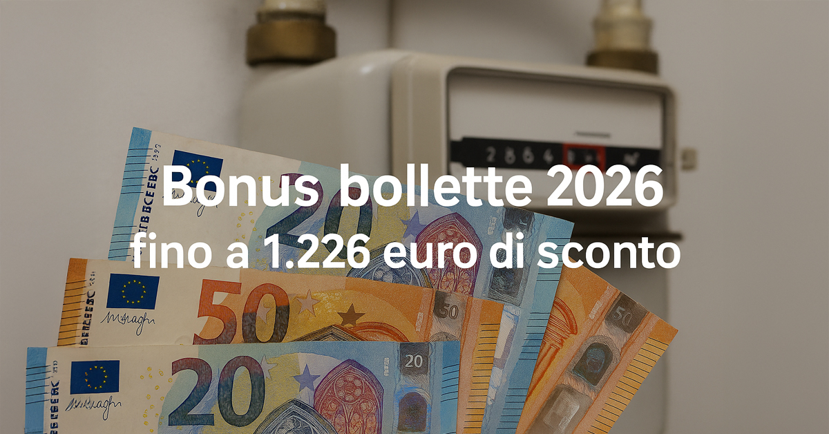 Bonus bollette 2026, fino a 1.226 euro di sconto su luce, gas e acqua: ecco a chi spetta e come ottenerlo